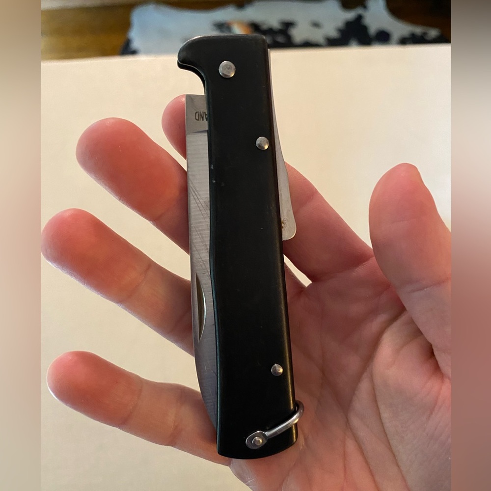 Kriegar German Kat Knife - Folding Pocket Knife Carbon Steel Drop Point
